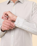 Camisa Casual 100% Algodón en Gris Claro