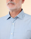 Camisa Casual 100% Algodão em Azul Claro