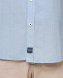Camisa Casual 100% Algodão em Azul Claro