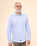 Camisa Casual 100% Algodão em Azul Claro