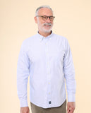 Camisa Casual 100% Algodão em Azul