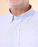 Camisa Casual 100% Algodão em Azul
