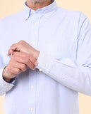 Camisa Casual 100% Algodón en Azul