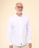 Camisa Casual 100% Algodón en Blanco