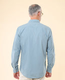 Camisa Casual 100% Algodón en Azul