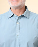 Camisa Casual 100% Algodón en Azul