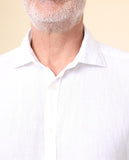 Camisa Casual 100% Linho em Branco