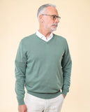Camisola Decote em V 100% Algodão em Verde