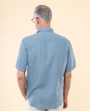 Camisa Casual 100% Lino en Azul