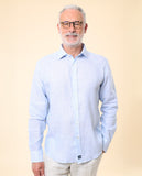 Camisa Casual 100% Lino en Azul