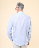 Camisa Casual 100% Lino en Azul