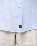 Camisa Casual 100% Lino en Azul