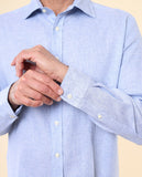 Camisa Casual 100% Lino en Azul
