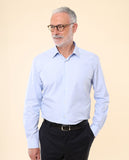 Camisa Clássica 100% Algodão em Azul Claro