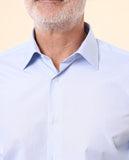 Camisa Clássica 100% Algodão em Azul Claro