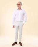 Calças Clássicas Regular em Azul Claro