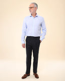 Pantalón Regular 100% Lino en Azul Oscuro