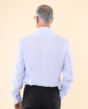 Camisa Clássica 100% Linho em Azul Claro