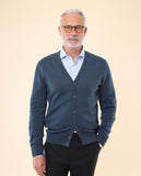 Casaco de Malha 100% Algodão em Azul Petróleo