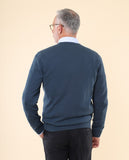 Chaqueta de Punto 100% Algodón en Azul Petróleo