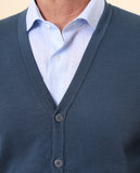 Chaqueta de Punto 100% Algodón en Azul Petróleo