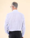 Camisa Clássica 100% Linho em Azul Claro