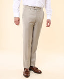 Pantalón Regular 100% Lana Virgem en Beige Claro