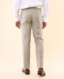 Pantalón Regular 100% Lana Virgem en Beige Claro