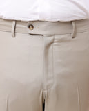 Pantalón Regular 100% Lana Virgem en Beige Claro