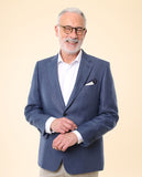 Blue Sports Jacket 100% Linen