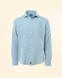 Camisa Casual 100% Linho em Azul