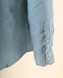Camisa Casual 100% Linho em Azul