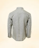 Camisa Casual 100% Linho em Verde Seco