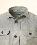 Camisa Casual 100% Linho em Verde Seco
