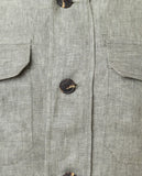 Camisa Casual 100% Linho em Verde Seco