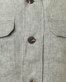 Camisa Casual 100% Linho em Verde Seco