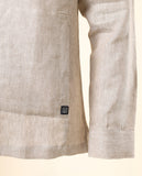 Camisa Casual 100% Linho em Bege Claro