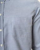 Camisa Casual 100% Algodão em Azul Escuro