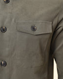 Camisa Casual em Verde Seco Escuro