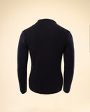Casaco de Malha 100% Lã Merino em Azul Escuro