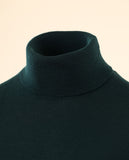Camisola Gola Alta 100% Lã Merino em Verde Escuro