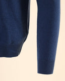 Camisola Decote em V 100% Caxemira em Azul