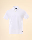 Polo Piquet Manga Curta 100% Algodão em Branco