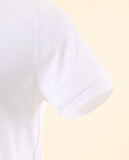 Polo Piquet Manga Curta 100% Algodão em Branco