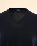 Camisola Decote em V 100% Algodão em Azul Escuro