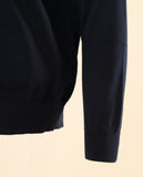 Camisola Decote em V 100% Algodão em Azul Escuro