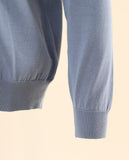 Camisola Decote em V 100% Algodão em Azul