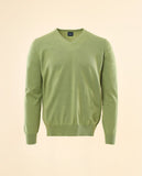 Camisola Decote em V 100% Algodão em Verde Claro