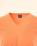 Camisola Decote em V 100% Algodão em Cor de Laranja Claro