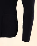 Casaco de Malha 100% Lã Merino em Azul Escuro